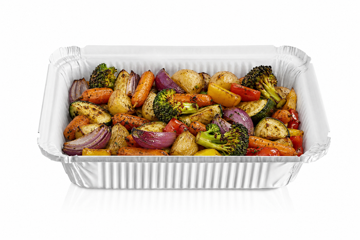 2.25 Oblong Disposable Aluminum Pan with Parchment Paper Built In