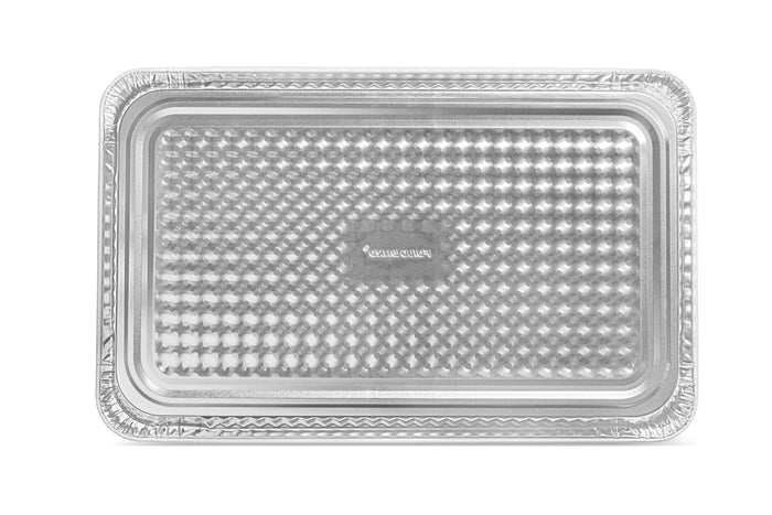 Full Size Shallow Disposable Aluminum Pan with Parchment Paper Built In - 50 Pack