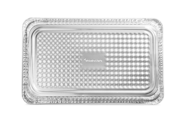 Full Size Deep Disposable Aluminum Pan with Parchment Paper Built In - 50 Pack