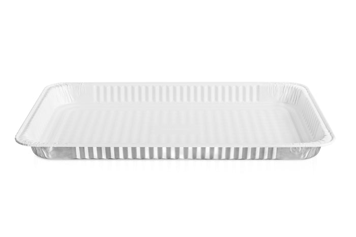 Full Size Shallow Disposable Aluminum Pan with Parchment Paper Built In - 50 Pack