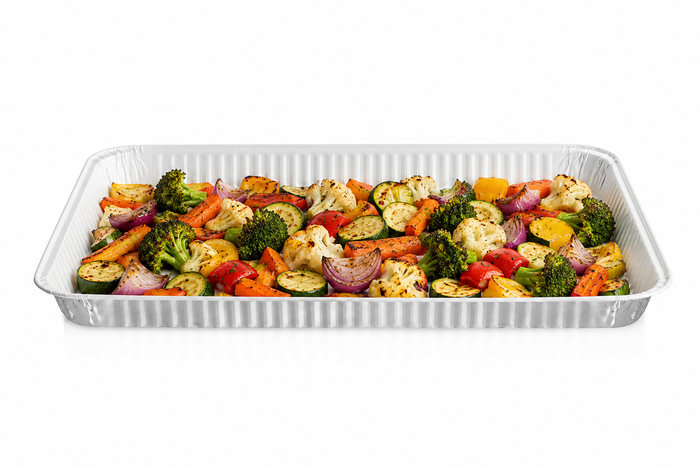 Half Cookie Sheet Disposable Aluminum Pan with Parchment Paper Built In